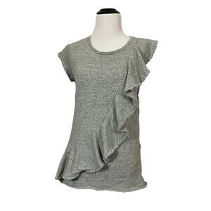 Anthropologie Deletta Choral Ruffle Top - Gray - XS